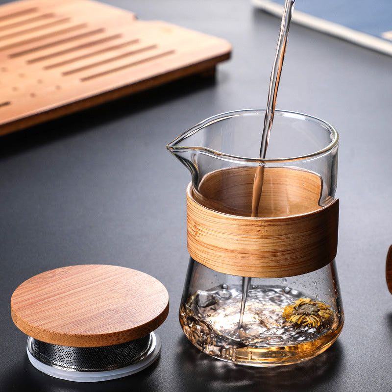RORA Glass Travel Tea Pot Set